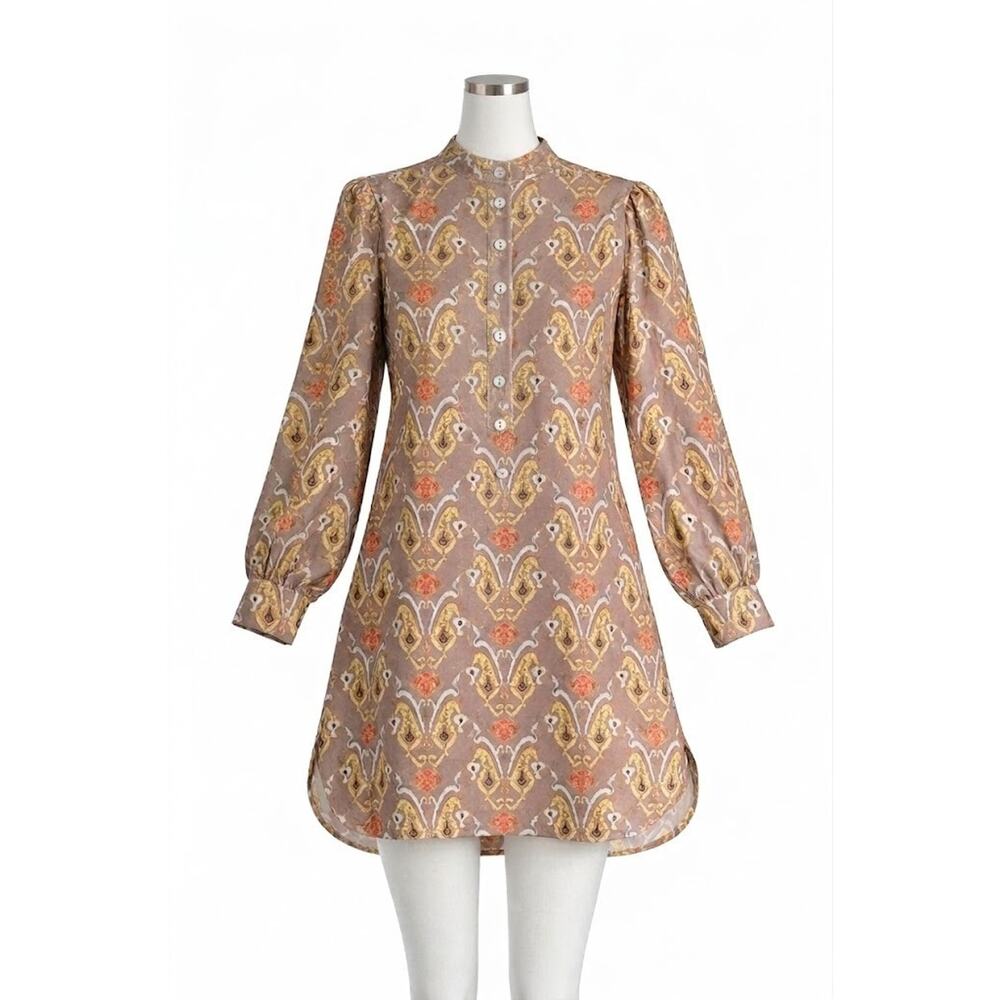 Jim Thompson Silk Dress Mini Long Sleeve Art to Wear